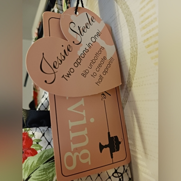 Jessie Steele Floral Shabby Chic Apron 100% Cotton Boho Country - Picture 3 of 11